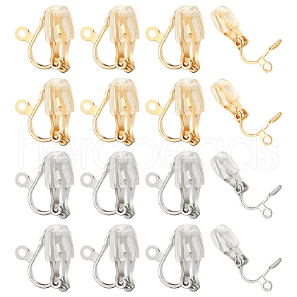   304 Stainless Steel Clip-on Earring Findings STAS-PH0005-65-1