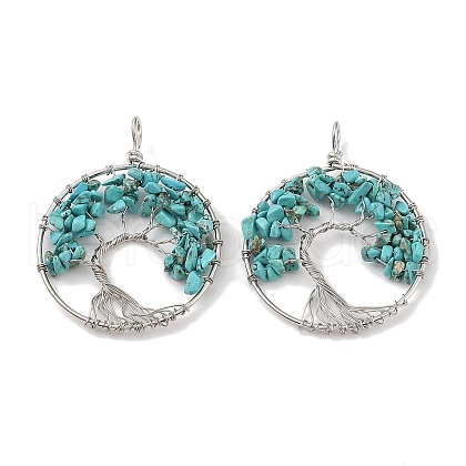 Natural Turquoise Big Pendants G-G910-K24-P-1