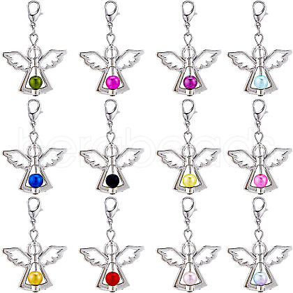 SUNNYCLUE 24Pcs 12 Colors Alloy Pendant Decorations HJEW-SC0003-01-1