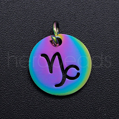 Rainbow Color Ion Plating(IP) 201 Stainless Steel Charms STAS-Q201-JN166-10-1