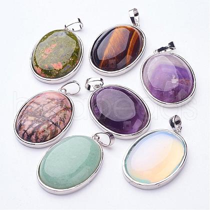 Natural & Synthetic Mixed Stone Pendants G-E206-P-1