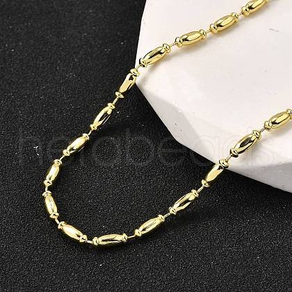 2MM Brass Column Link Chain Necklaces NJEW-M108-02G-1