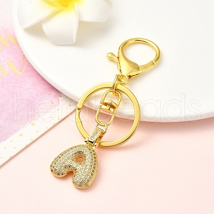 Brass Micro Pave Cubic Zirconia Keychain KEYC-YW00089-01-1