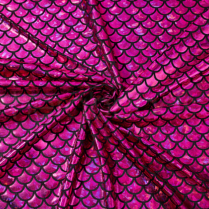 Sparkly Hologram Spandex Mermaid Printed Fish Scale Fabric AJEW-WH0314-30A-1