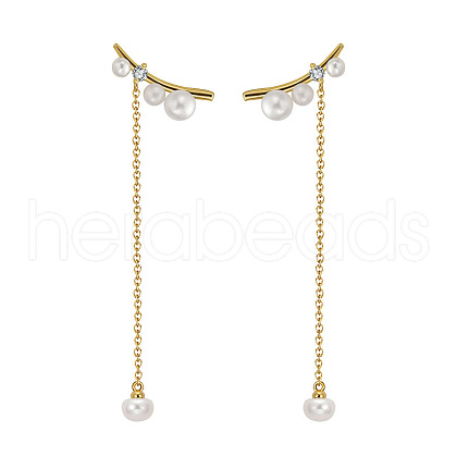 925 Sterling Silver Clip-on Earring EJEW-P231-29G-1
