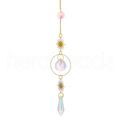 Glass Pendant Decorations HJEW-PW0002-02C-1