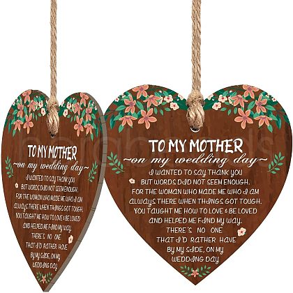 Heart with Word Wooden Hanging Plate HJEW-WH0037-006-1