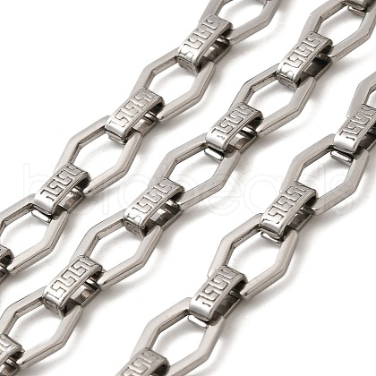 304 Stainless Steel Hexagon Link Chains CHS-C016-33P-1