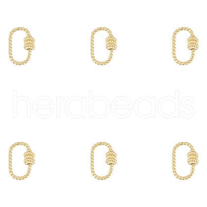 Unicraftale 6Pcs Brass Screw Carabiner Lock Charms KK-UN0002-04-1