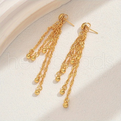 Brass Tassel Stud Earrings MD9290-6-1