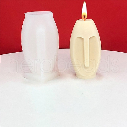3D Lady Face Candle Food Grade Half-body Sculpture Silicone Molds DIY-C027-01-1