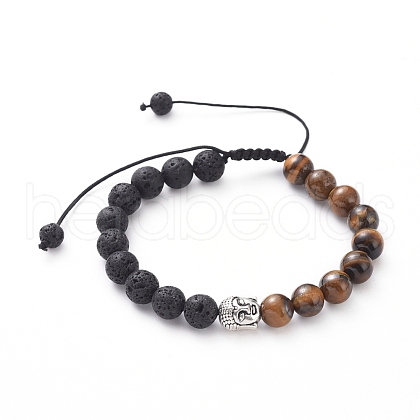 Unisex Adjustable Nylon Thread Braided Bead Bracelets BJEW-JB05010-04-1