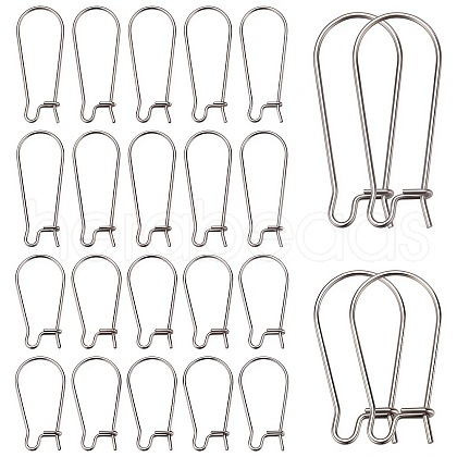 CREATCABIN 100Pcs 2 Style 304 Stainless Steel Hoop Earrings Findings STAS-CN0001-04-1