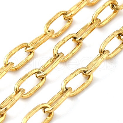 Ion Plating(IP) 304 Stainless Steel Textured Oval Link Chains CHS-K017-01G-1