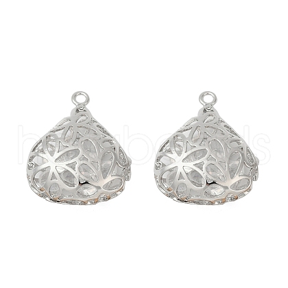 Brass with Clear Cubic Zirconia Pendants KK-G532-22P-1