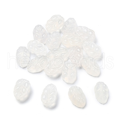 Natural Agate Leaf Pendants G-U025-04-1
