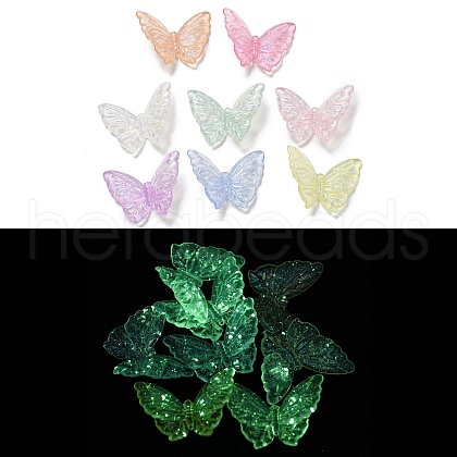 Luminous Transparent Acrylic Beads OACR-E041-09-1