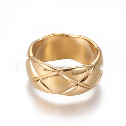 304 Stainless Steel Finger Rings RJEW-F098-01G-1