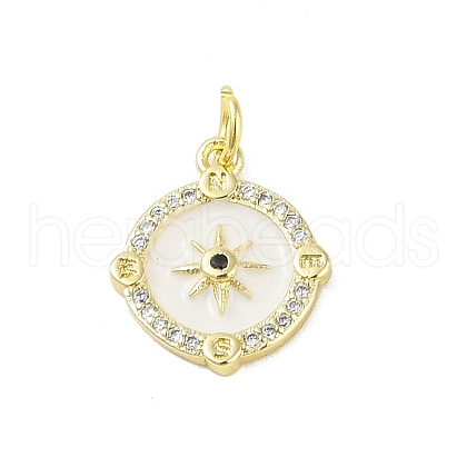 Brass Micro Pave Cubic Zirconia Pendants KK-E111-28G-1