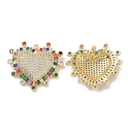 Brass Micro Pave Colorful Cubic Zirconia Pendants ZIRC-I063-17G-1
