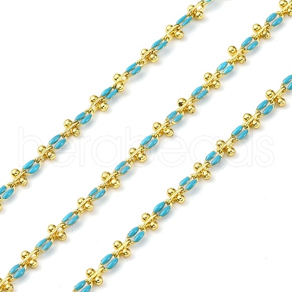 Brass Enamel Link Chains CHC-L050-07G-06-1