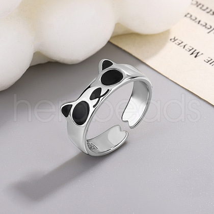 Fashionable Brass Enamel Adjustable Open Cuff Rings FS-WG4EF21-01-1