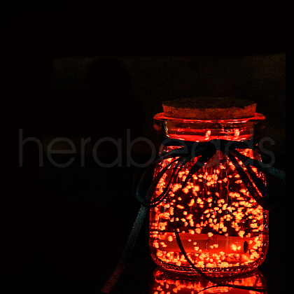 Luminous Glass Wishing Bottle with Random Color Ribbon LUMI-PW0004-067B-1