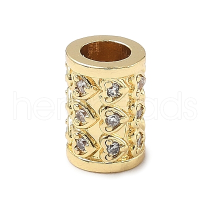 Brass Micro Pave Cubic Zirconia Beads ZIRC-I356-41G-1