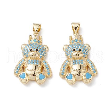 Brass Micro Pave Cubic Zirconia Pendants KK-M240-17C-1