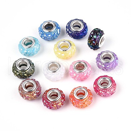 Opaque Resin European Beads RESI-T057-29-1
