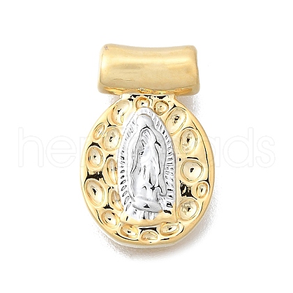 Religion Theme Brass Hammered Pendants KK-V010-09GP-02-1