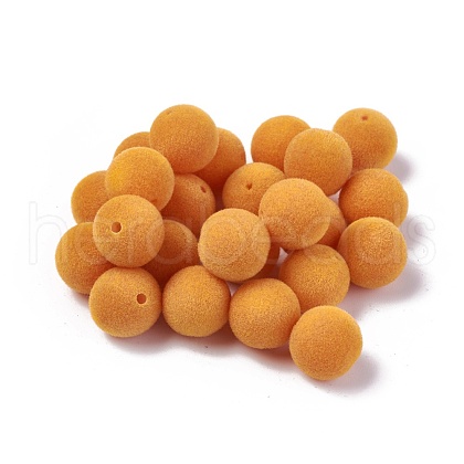 Flocky Acrylic Beads OACR-L011-E-12-1