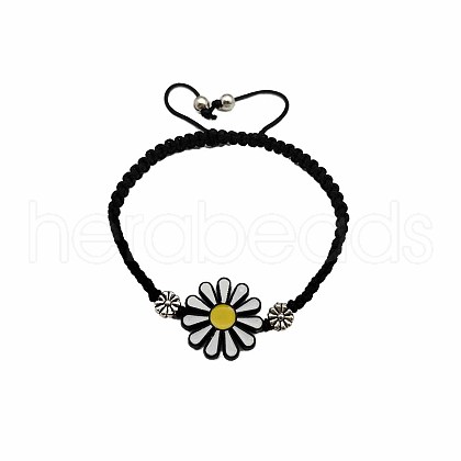 Vintage Ethnic Style Carved Cute Adjustable Resin Flower Braided Bead Bracelets FE2084-1