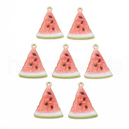 Light Gold Alloy Enamel Pendants ENAM-S126-129-1