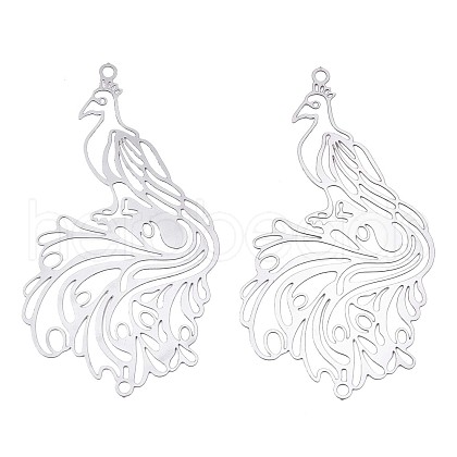 Tarnish Resistant 201 Stainless Steel Filigree Big Pendants STAS-S118-015P-1