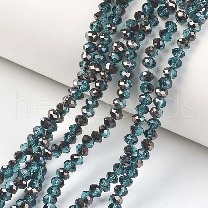 Electroplate Transparent Glass Beads Strands EGLA-A034-T4mm-P02-1