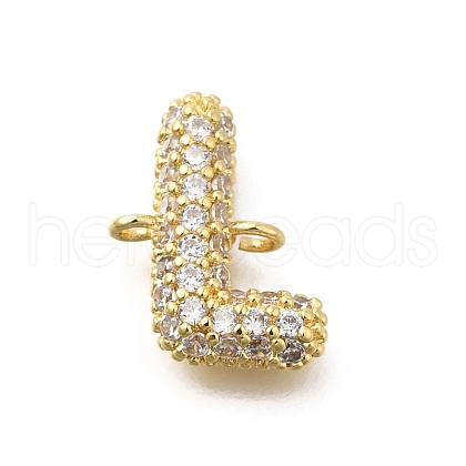 Brass Micro Pave Cubic Zirconia Letter Links X-KK-I717-04L-1