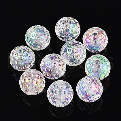 UV Plating Transparent Acrylic Beads TACR-T028-55-1