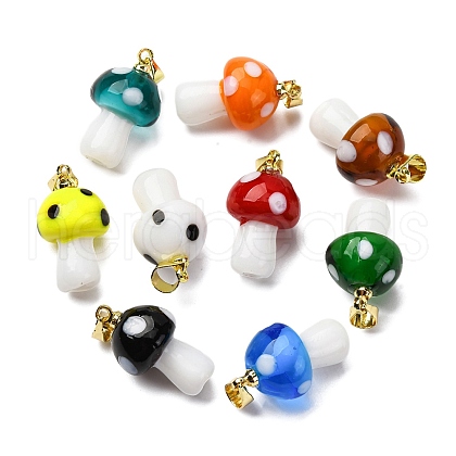 Handmade Lampwork Pendants LAMP-S069-08G-1