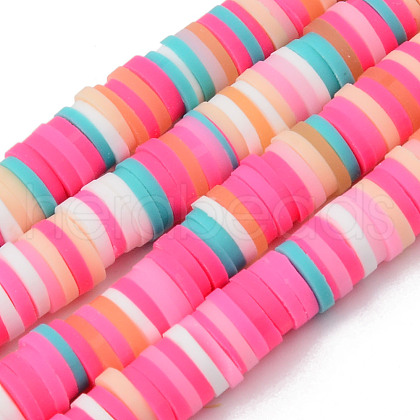 Handmade Polymer Clay Beads Strands X-CLAY-R089-6mm-099-1