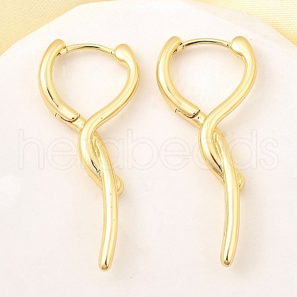 Brass Stick Hoop Earrings EJEW-Z121-12G-1