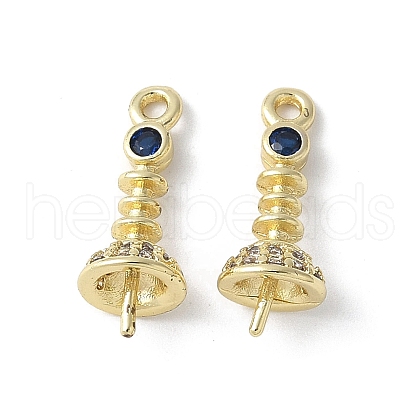 Brass Micro Pave Cubic Zirconia Peg Bails Charms KK-D324-26G-1