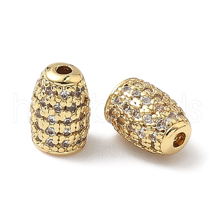 Brass Clear Cubic Zirconia Beads KK-Q068-27G-1