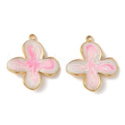 304 Stainless Steel Enamel Pendants STAS-U057-21G-1