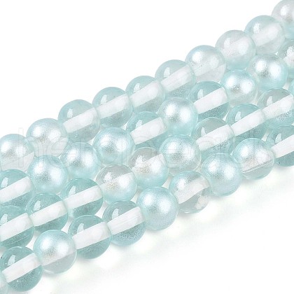 Baking Painted Transparent Glass Beads Strands DGLA-N011-6mm-05-1