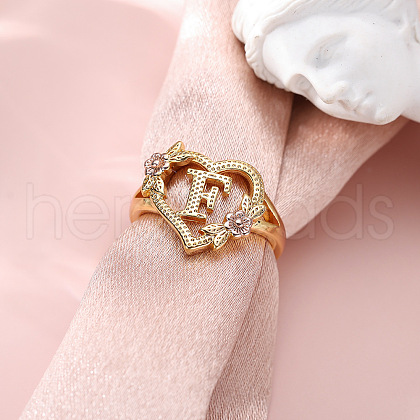 Heart with Flower Hollow Out Brass Finger Rings FS-WG99C3E-32-1
