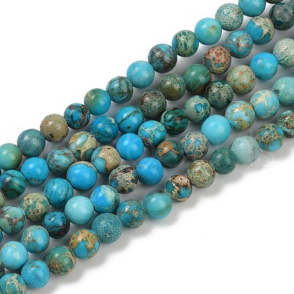 Dyed Natural Regalite/Imperial Jasper/Sea Sediment Jasper Beads Strands G-B124-C04-10-1