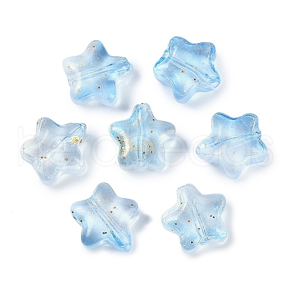 Transparent Spray Painted Glass Beads X1-GLAA-NH0003-01H-1