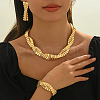 Elegant Middle Eastern Style Iron Twist Bracelets & Earrings & Necklaces Set for Women's Wedding Party DH8891-2