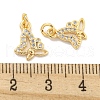 Brass Micro Pave Clear Cubic Zirconia Charms KK-Z044-15B-3